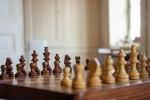 Chess pieces on the board