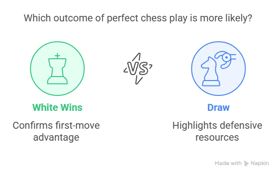 Illustration showing possible outcomes of solving chess