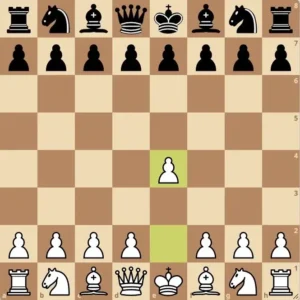 White plays e4 to open lines for queen and bishop in four-move checkmate pattern