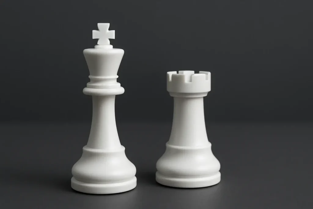 Chess king and rook